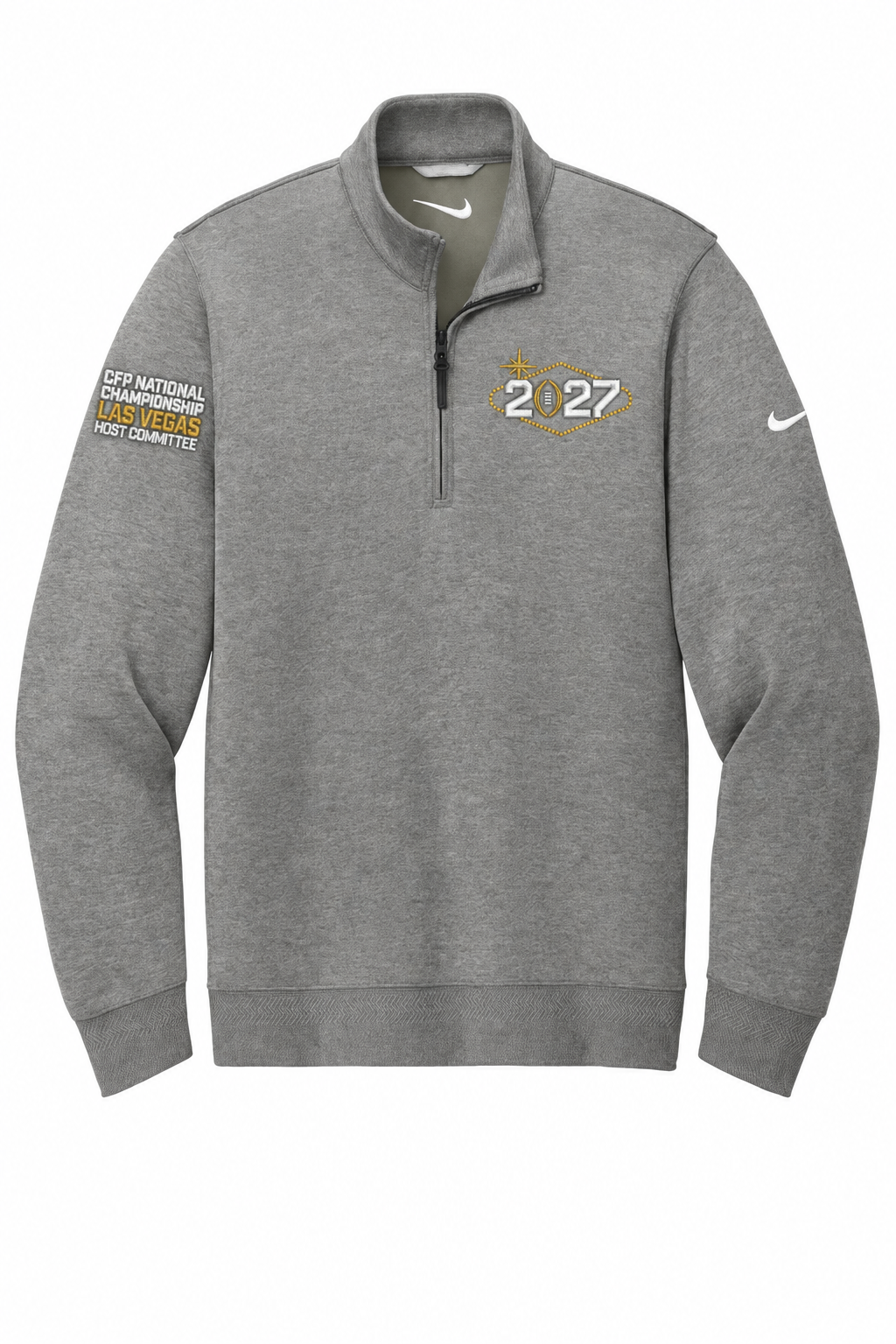 CFP HC 2027 Nike Men's Dri-FIT Corporate Half-Zip — Grey embroidery mockup