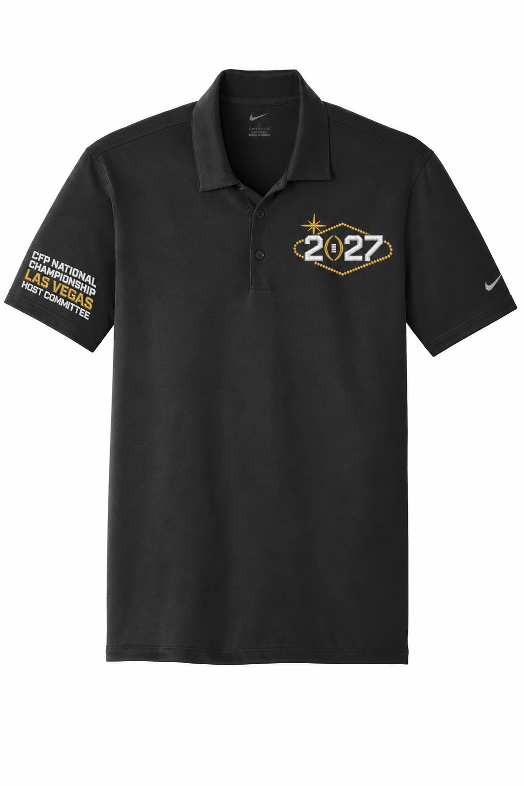 CFP HC 2027 Nike Men's Dri-FIT Legacy Polo — Black embroidery mockup