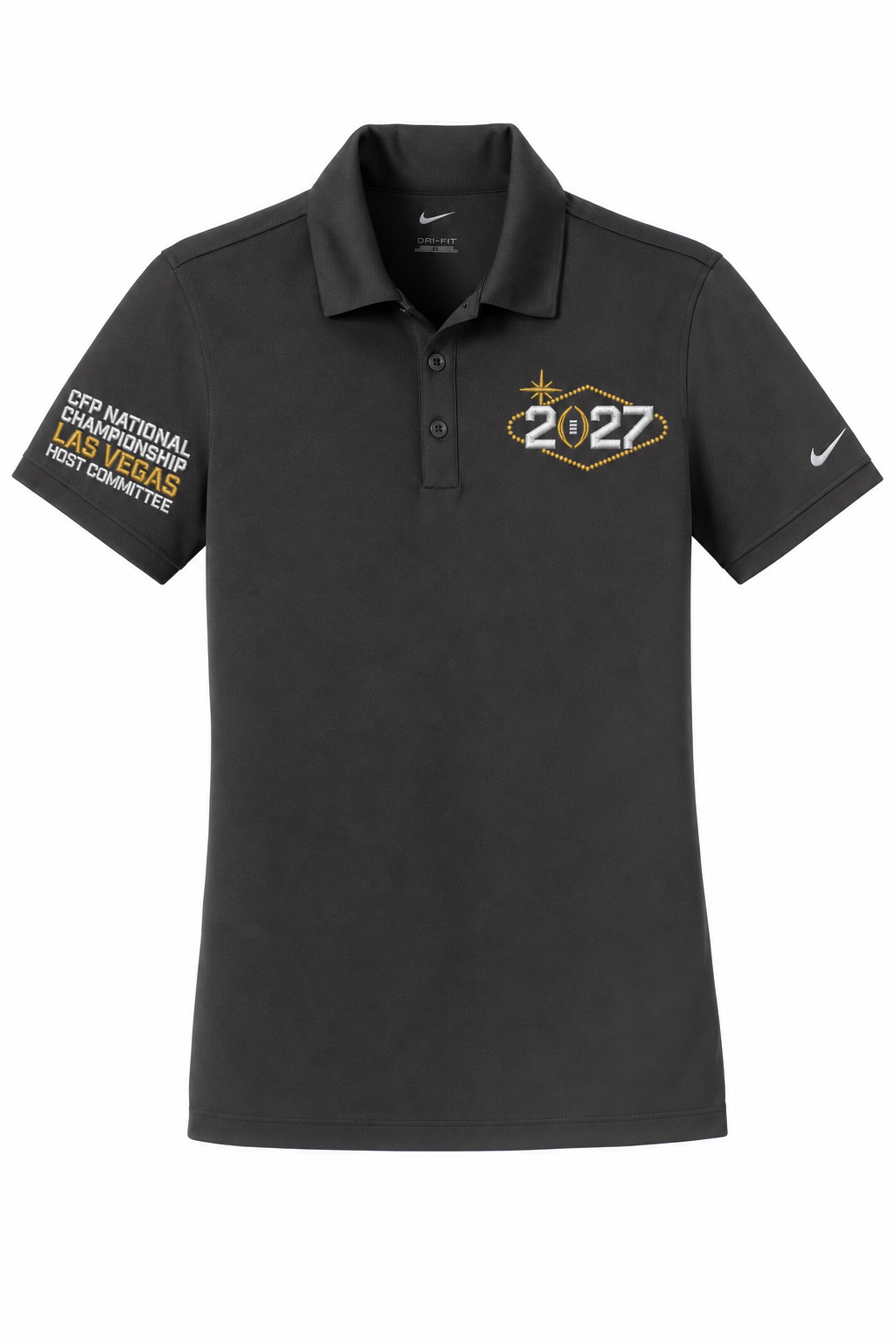 CFP HC 2027 Nike Women's Dri-FIT Modern Polo — Anthracite embroidery mockup