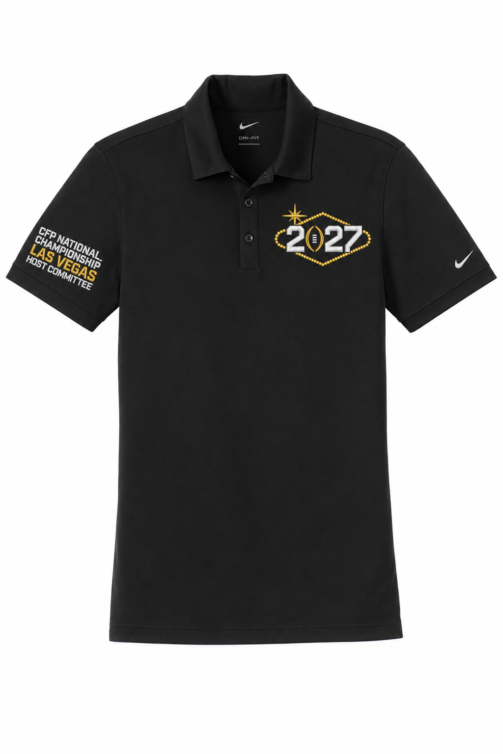 CFP HC 2027 Nike Women's Dri-FIT Modern Polo — Black embroidery mockup